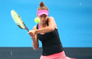 during the final of the 2016 Australian Open play off series at Melbourne Park on December 20, 2015 in Melbourne, Australia.